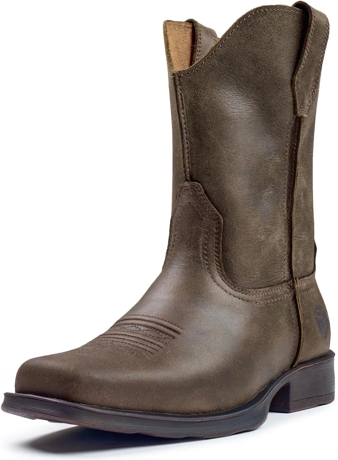 SUREWAY Men's 10 inch Western Cowboy Work Boots for Men Square Toe,Premium Full Grain Leather,Goodyear Welted,Superior Oil/Slip/Water Resistant