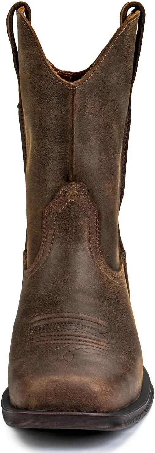 SUREWAY Men's 10 inch Western Cowboy Work Boots for Men Square Toe,Premium Full Grain Leather,Goodyear Welted,Superior Oil/Slip/Water Resistant