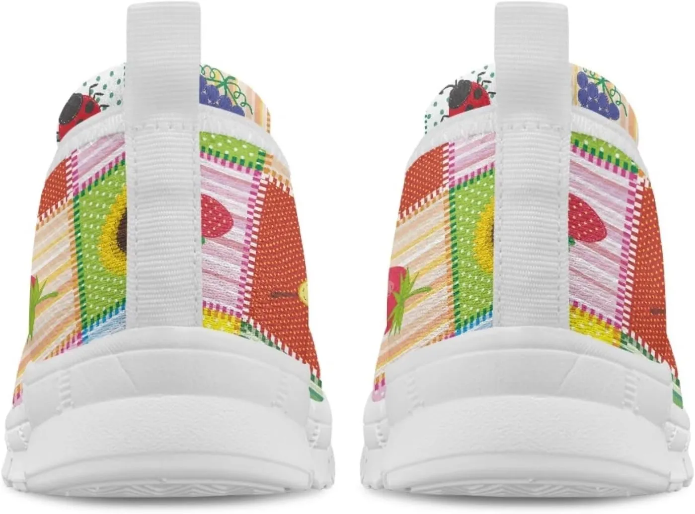 Sweet Fruit Printed Womens Ballet Flats Dress Shoes Slip On Mesh Casual Sneakers Round Toe Platform Loafers Lightweight Office & Travel