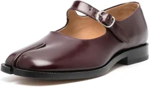Tabi Mary Jane Shoes Women Split Toe Low Heel with Ankle Buckle Strap Flats Shoes for Women