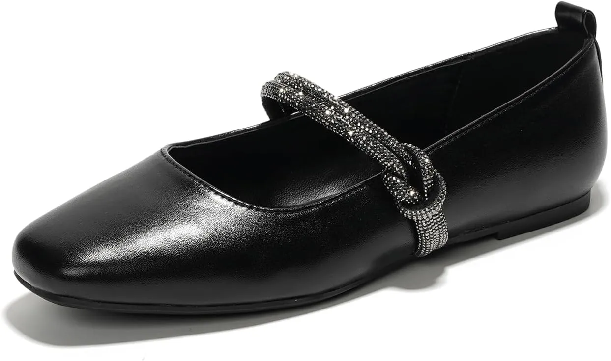 Tammy Cape Robbin Ballet Flats - Comfortable Rhinestone Dressy Shoes