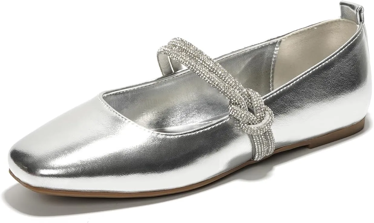 Tammy Cape Robbin Ballet Flats - Comfortable Rhinestone Dressy Shoes