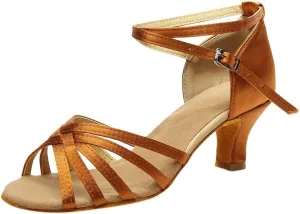 Tango Shoes for Women Low Heel Ballroom Sandals Open Toe Dress Shoes Practice Dance Shoe Comfort Ballroom Heels