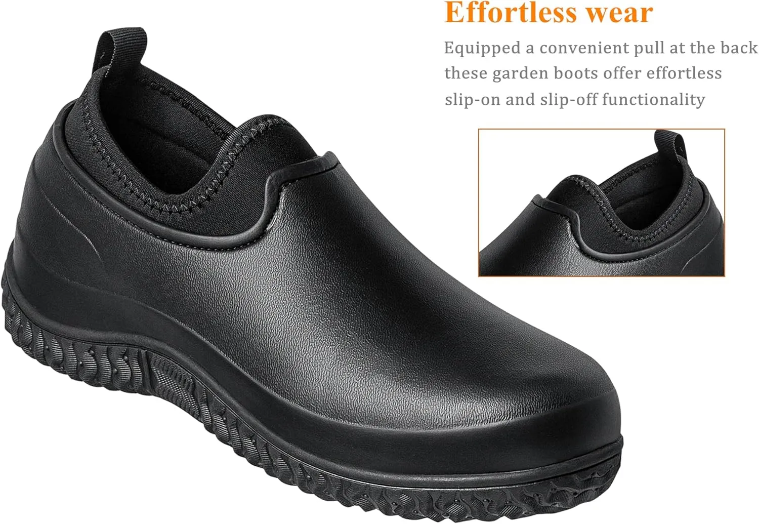 TENGTA Men's Garden Shoes Waterproof Slip On Mud Rain Boots for Women Lightweight Grass Cutting Shoes