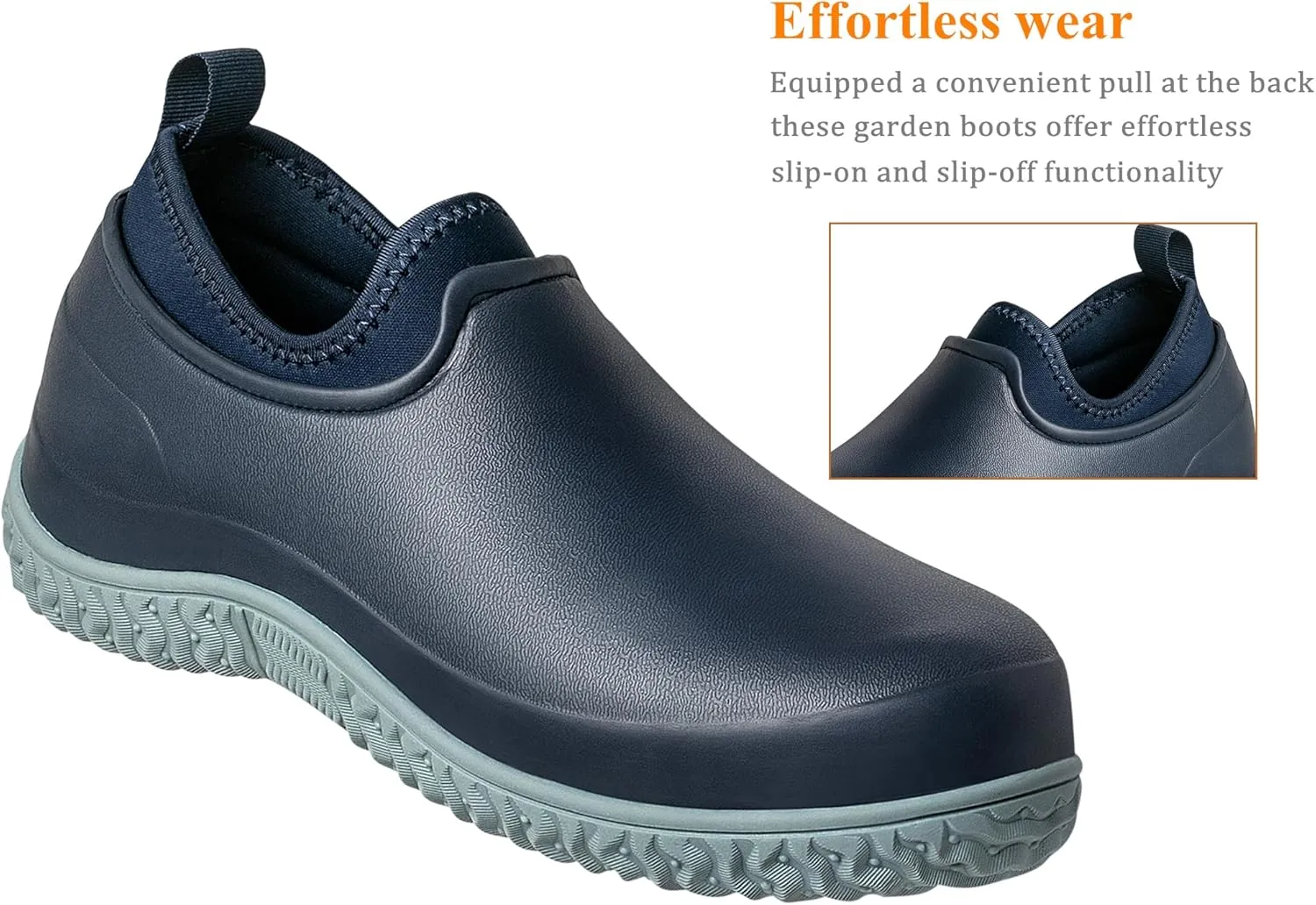 TENGTA Men's Garden Shoes Waterproof Slip On Mud Rain Boots for Women Lightweight Grass Cutting Shoes