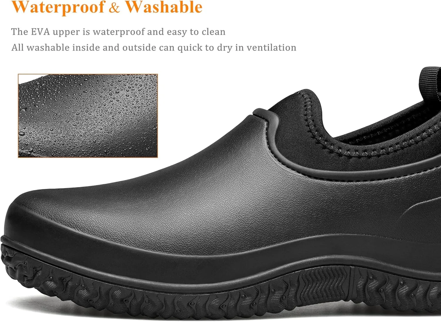 TENGTA Men's Garden Shoes Waterproof Slip On Mud Rain Boots for Women Lightweight Grass Cutting Shoes