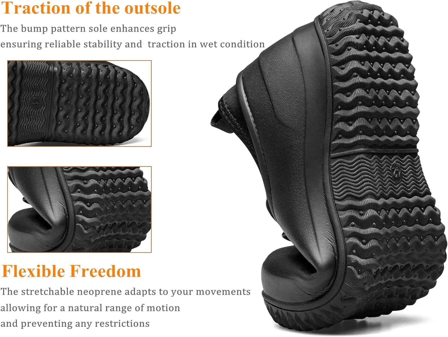 TENGTA Men's Garden Shoes Waterproof Slip On Mud Rain Boots for Women Lightweight Grass Cutting Shoes