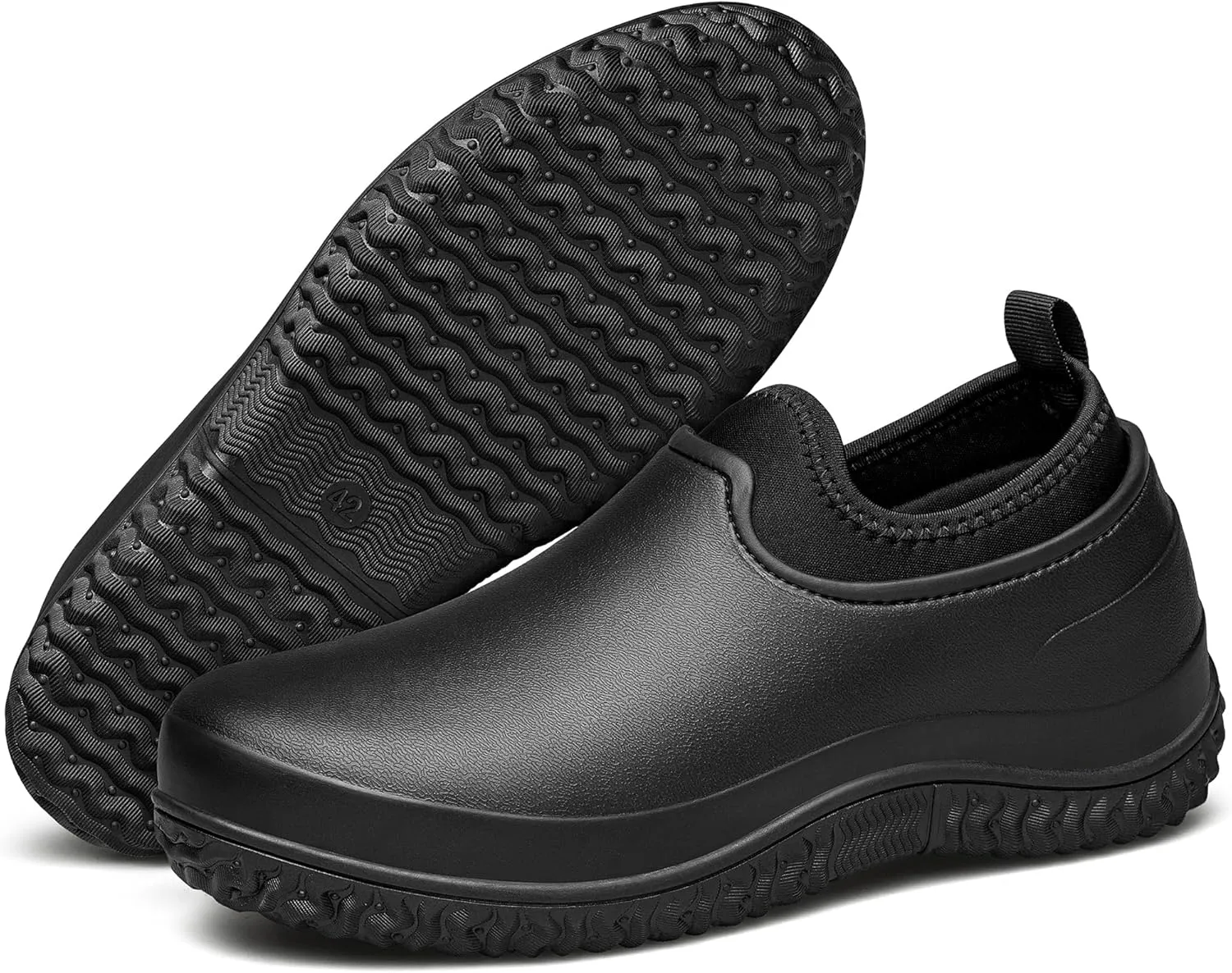 TENGTA Men's Garden Shoes Waterproof Slip On Mud Rain Boots for Women Lightweight Grass Cutting Shoes