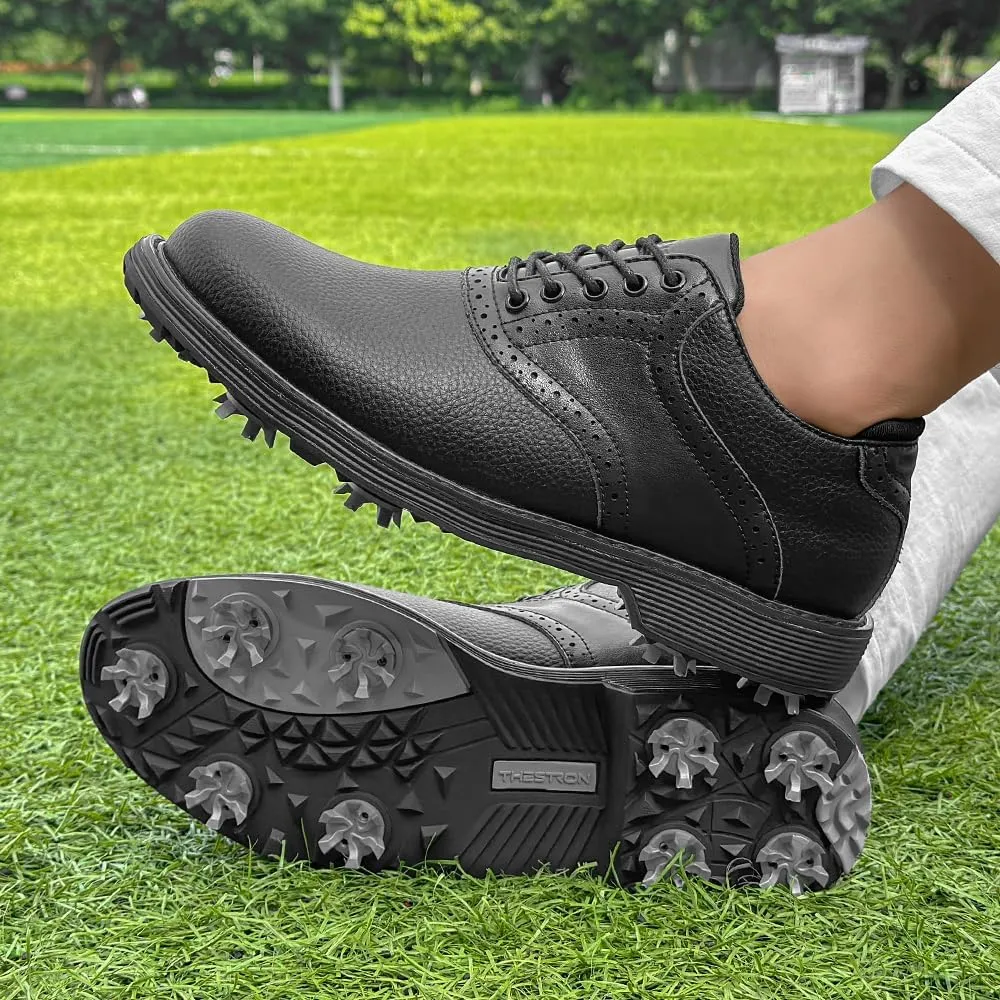 THESTRON Men Golf Shoes Waterproof Professional Golf Footwears Spikes Spikeless Golf Walking Sneakers Turf Sports Golf Training Sneakers for Men
