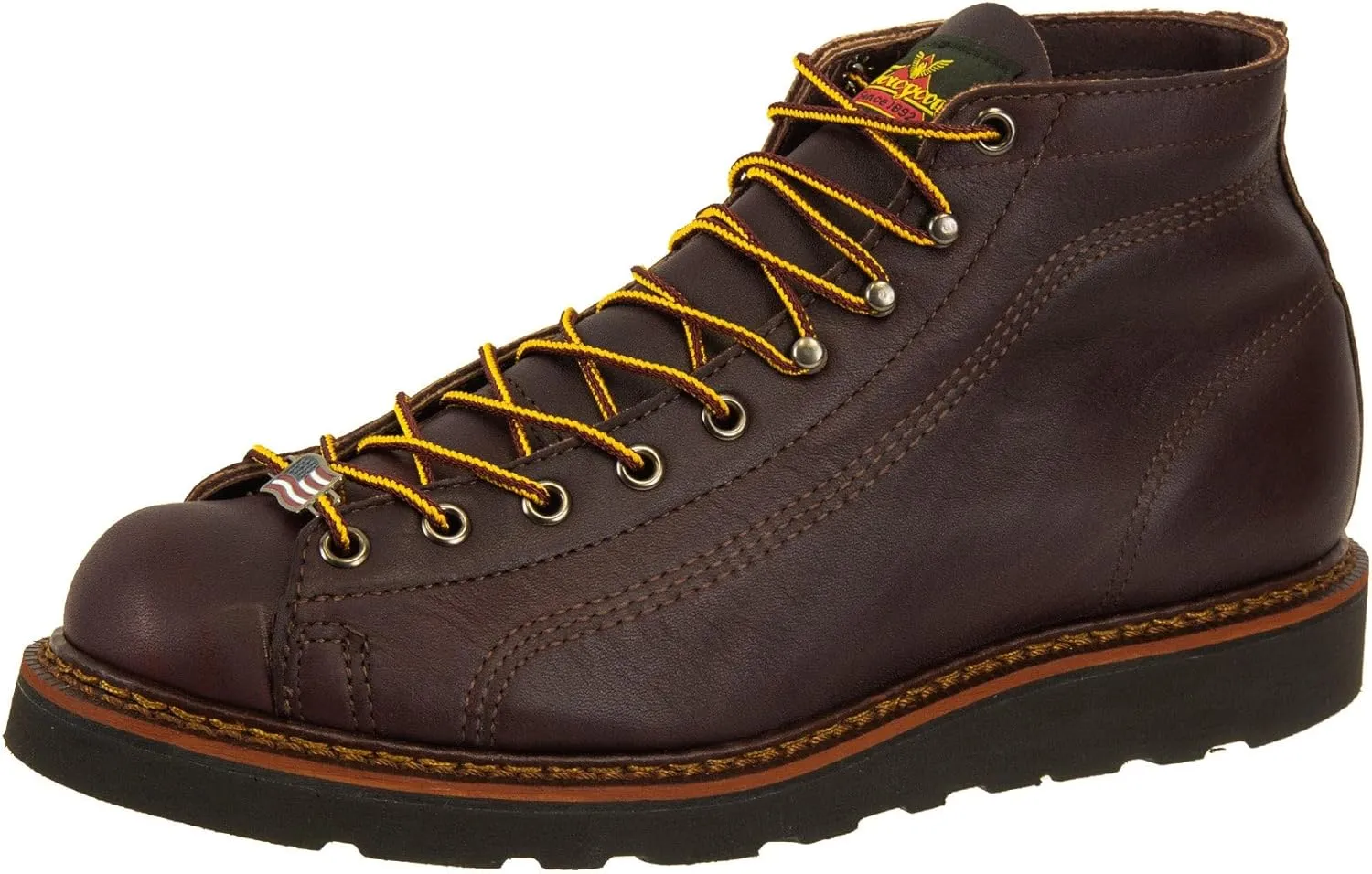 Thorogood American Heritage Series Lace-To-Toe Wedge Sole Leather Roofer Boots for Men with Slip-Resistant Outsole