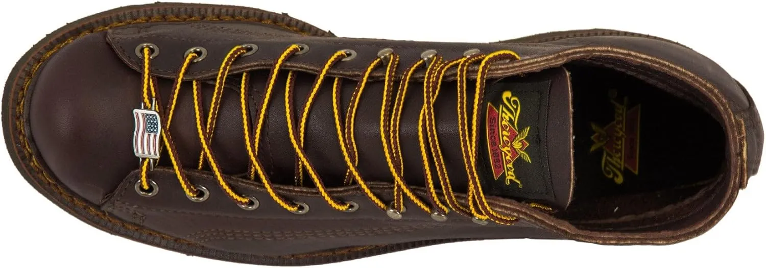 Thorogood American Heritage Series Lace-To-Toe Wedge Sole Leather Roofer Boots for Men with Slip-Resistant Outsole