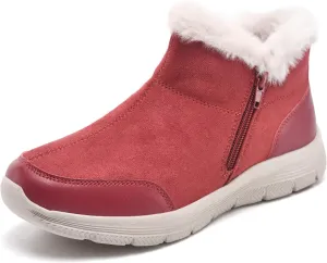 TIOSEBON Women's Winter Ankle Fur Lined Boots Anti-Slip On Resistant Booties Shoes