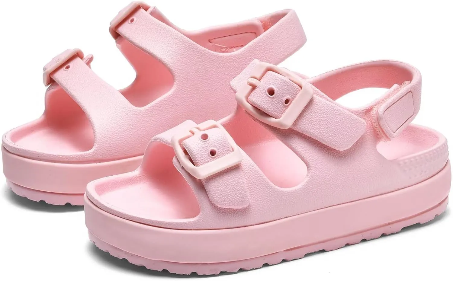 Toddler Boys Girls Double Buckle Sandals Open Toe Flat Slide Kids With Adjustable Back Strap Beach Slippers Children Beach Slippers Children