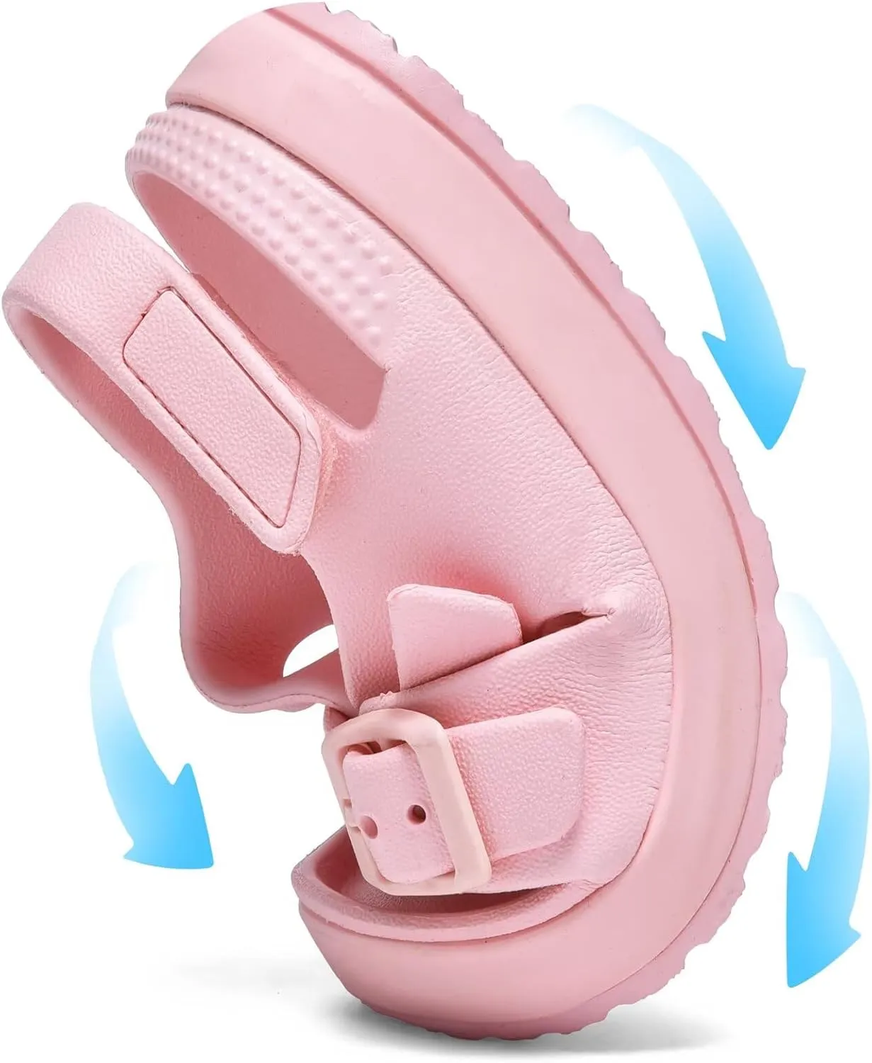 Toddler Boys Girls Double Buckle Sandals Open Toe Flat Slide Kids With Adjustable Back Strap Beach Slippers Children Beach Slippers Children