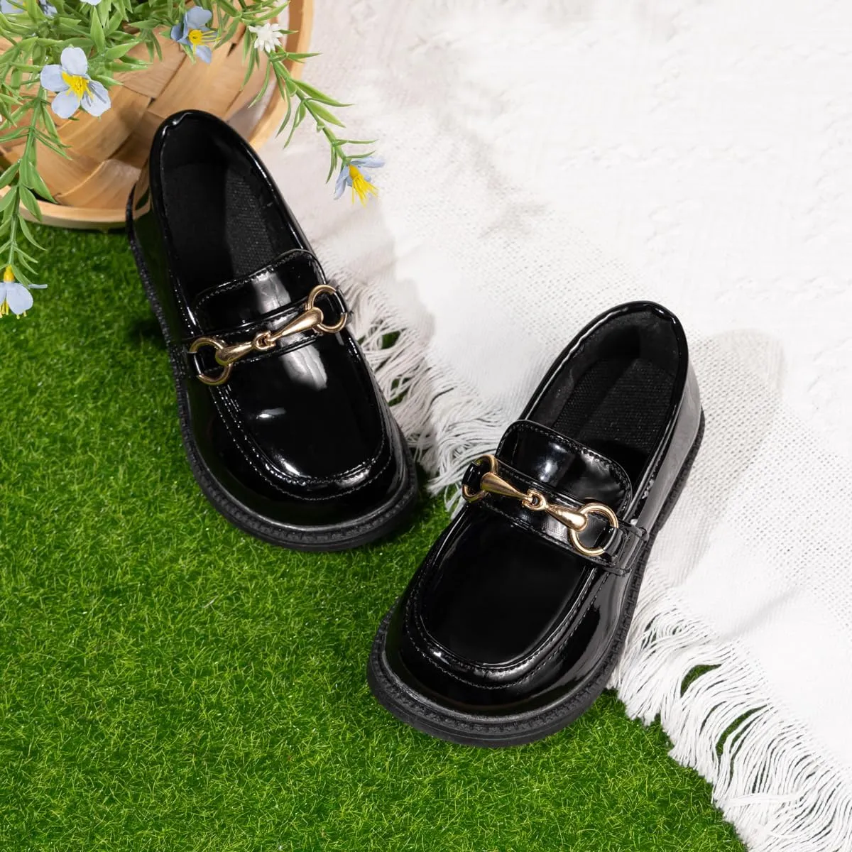 Toddler Boys Girls Dress Shoes Little Kids School Uniform Shoes Formal Casual Oxfords Wedding Church Loafer Flats