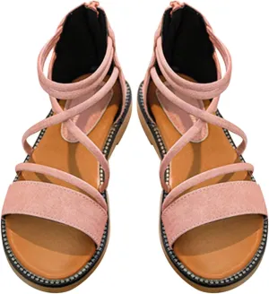 Toddler Girls Summer Sandals Solid Open Toe Hig Flat Shoes Girls Beach Holiday Child Cute Zipper Sandals
