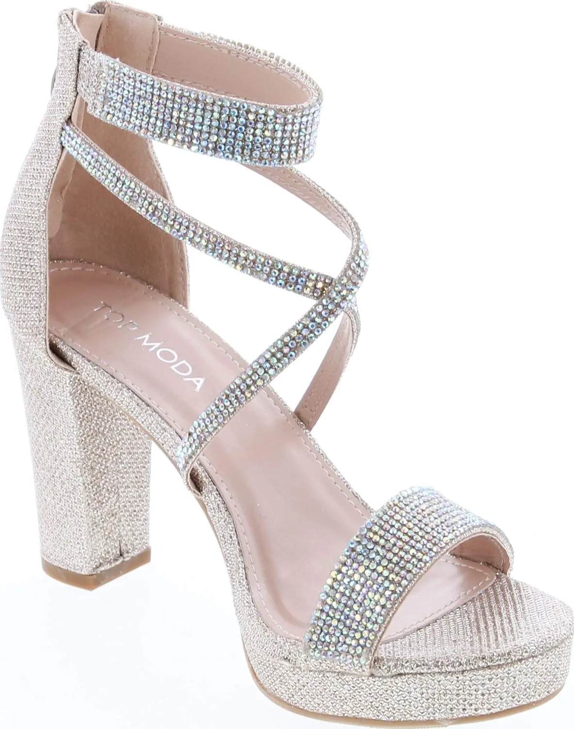 TOP Moda Dressy/Formal Sandals High Heel Ankle Strap Open Toe Sandals