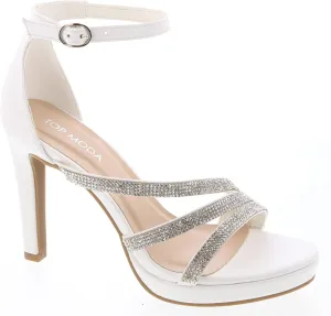 TOP Moda Women's Ankle Strap Open Toe High Stiletto Platform Dress Pump Heel Sandals