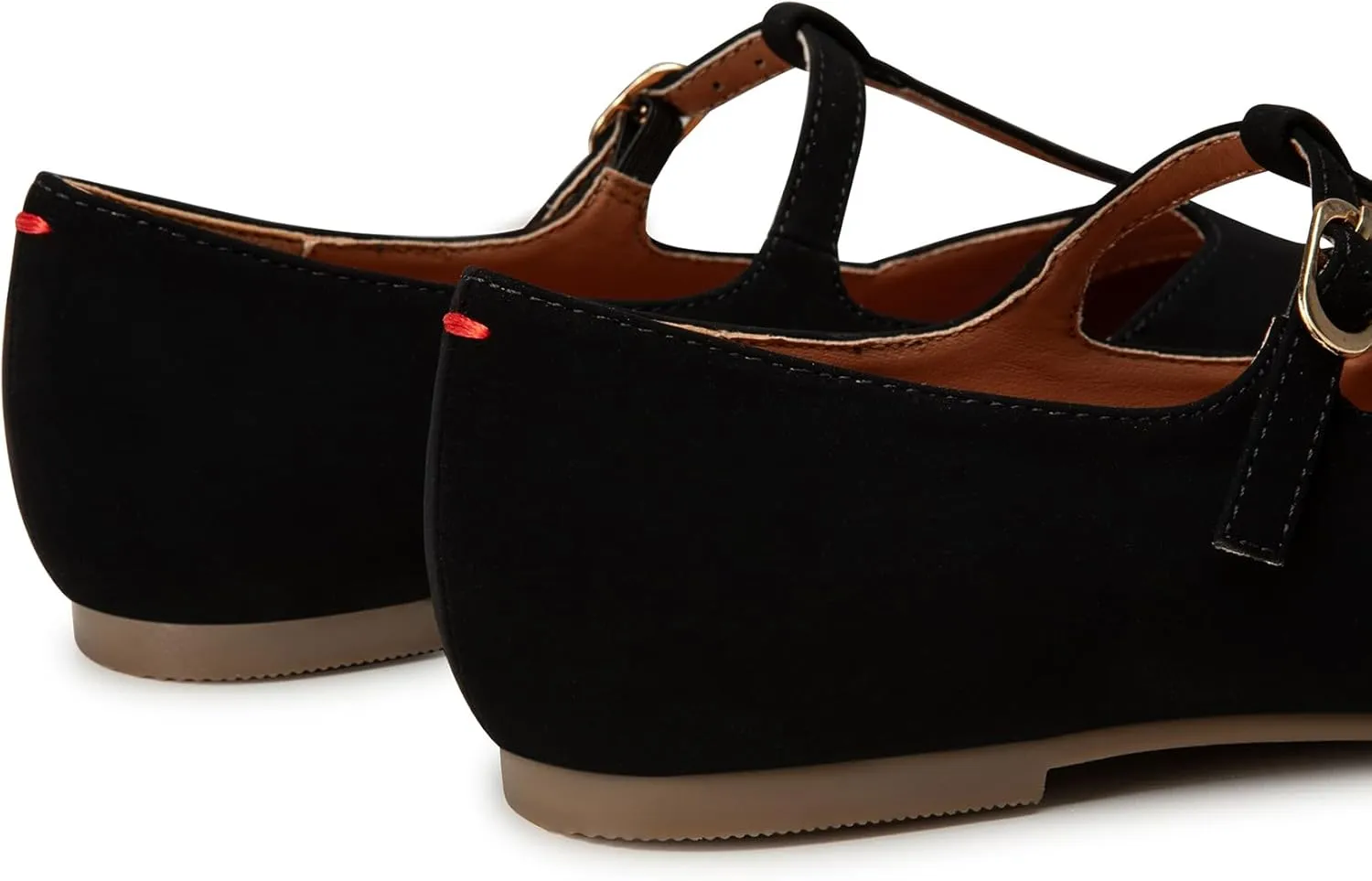 Trary Women's Black Mary Jane T-Strap Ballet Flats, Pointed Toe, Comfortable, Adjustable Buckle, Business Casual, US Size 7-12