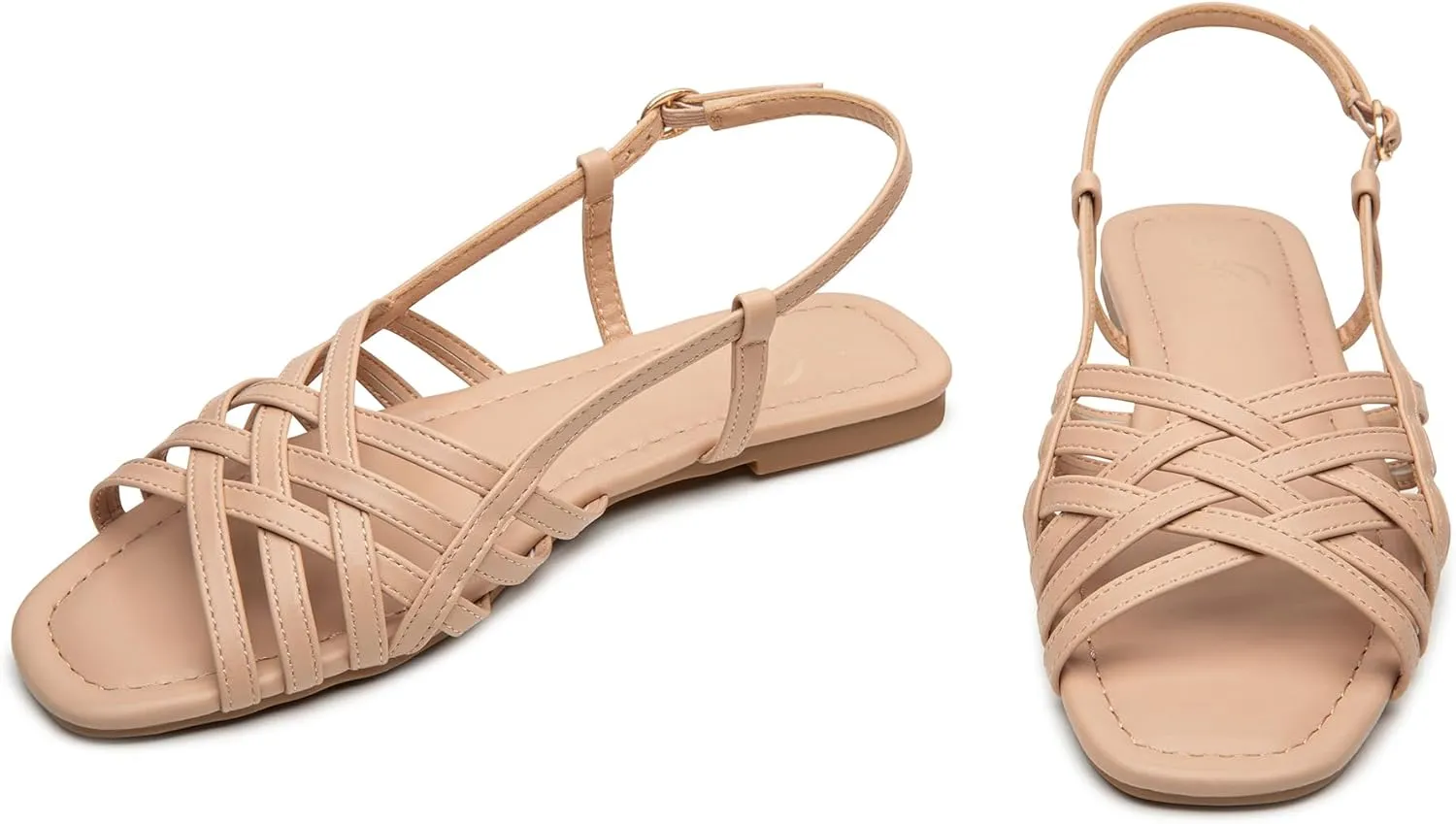 Trary Women's Flat Sandals Gladiator Sandals for Women Comfortable Ankle Strap Sandals Casual Fisherman Strappy Sandals for Women Dressy Summer Beach Shoes