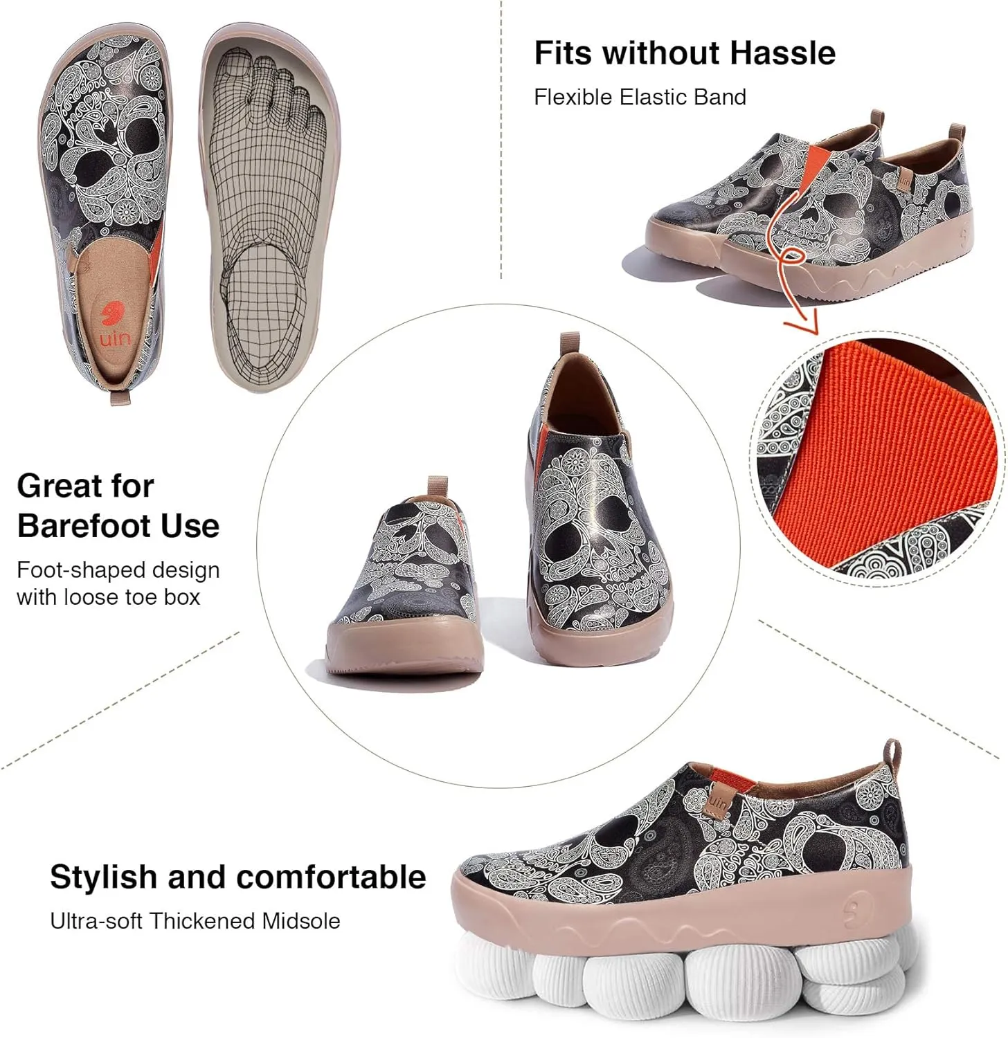 UIN Men's Fashion Sneakers Walking Art Travel Shoes Toledo Ⅸ