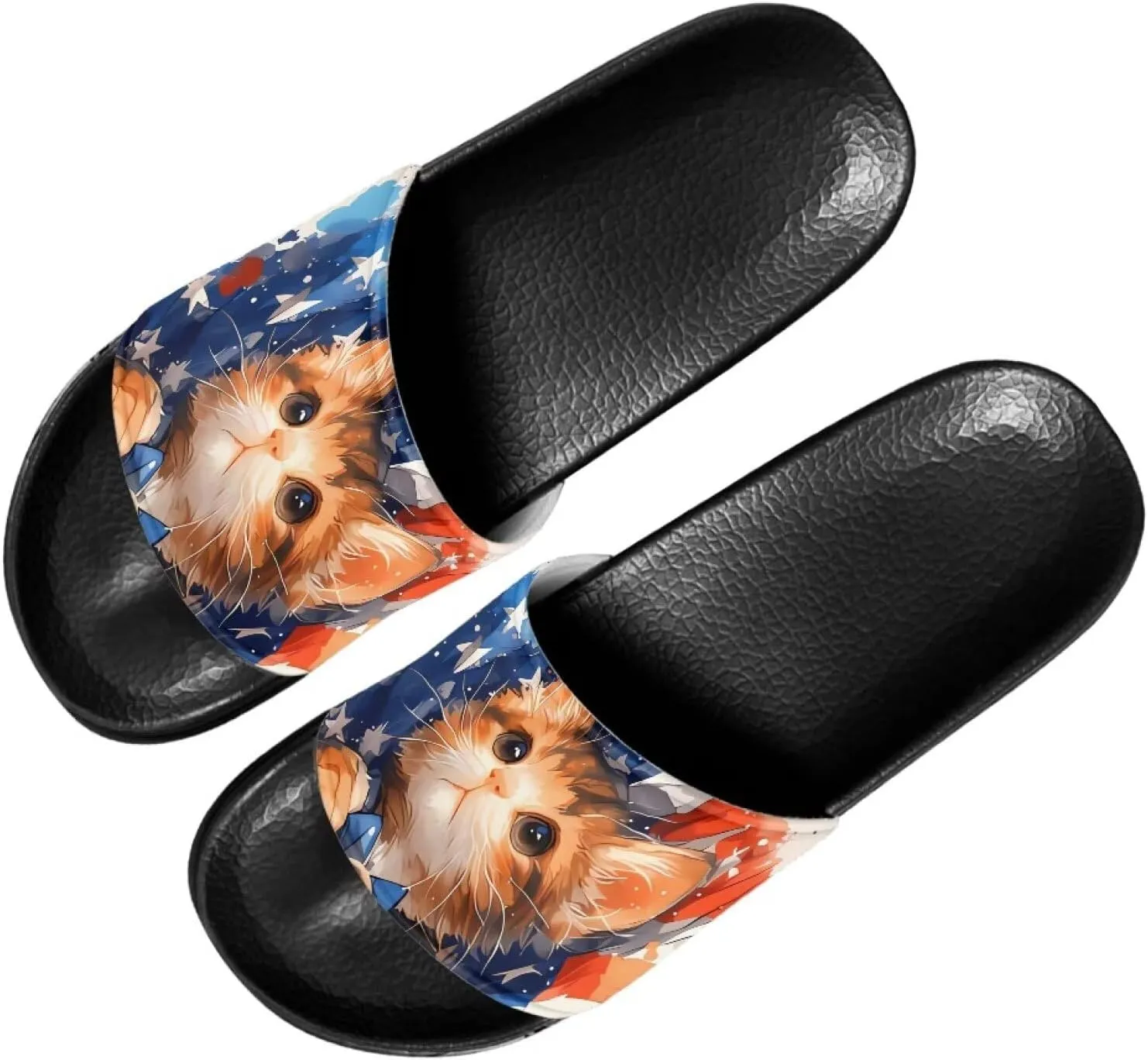 Unisex Slide Sandals with Soft Footbed Comfort Slides for Women and Men, Slide Sandals Leather Size 6-13.5