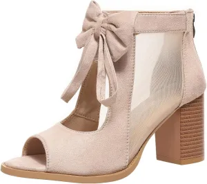 UOQAPRE Chunky Heeled Sandals for Womens Bohemian Cutout Open Toe Summer Block Womens Heeled Party Dress Sandals