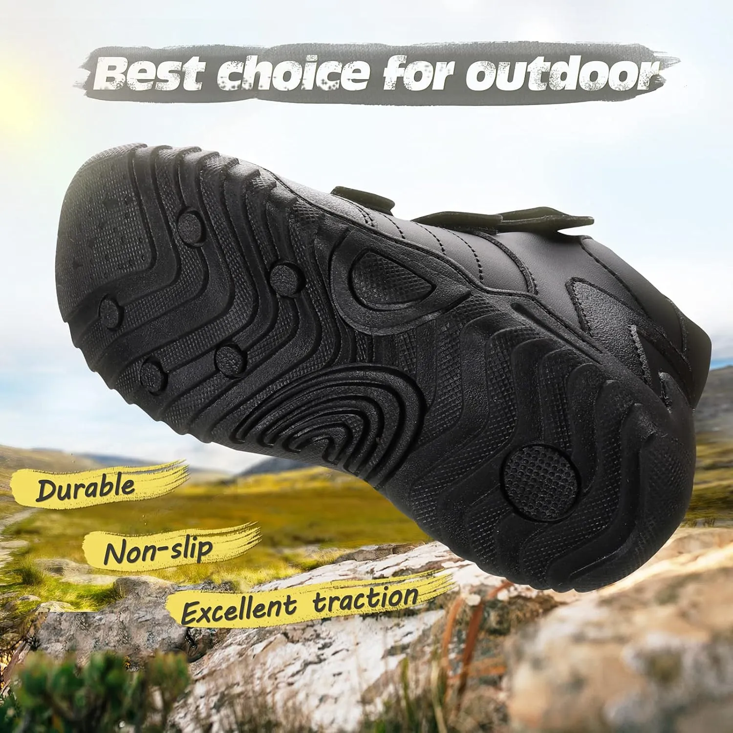 UOVO Kids Boys Shoes Water Resistant Boots Non-Slip Mid-Top Skateboarding Childern Athletic (Little/Big Kids)