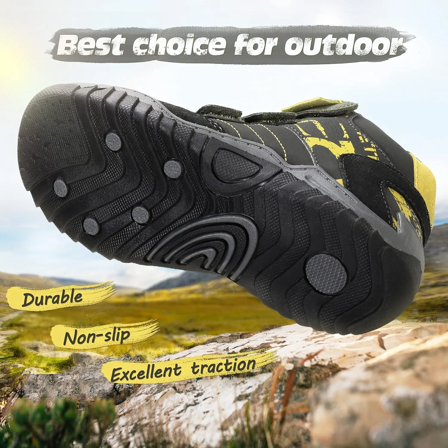 UOVO Kids Boys Shoes Water Resistant Boots Non-Slip Mid-Top Skateboarding Childern Athletic (Little/Big Kids)