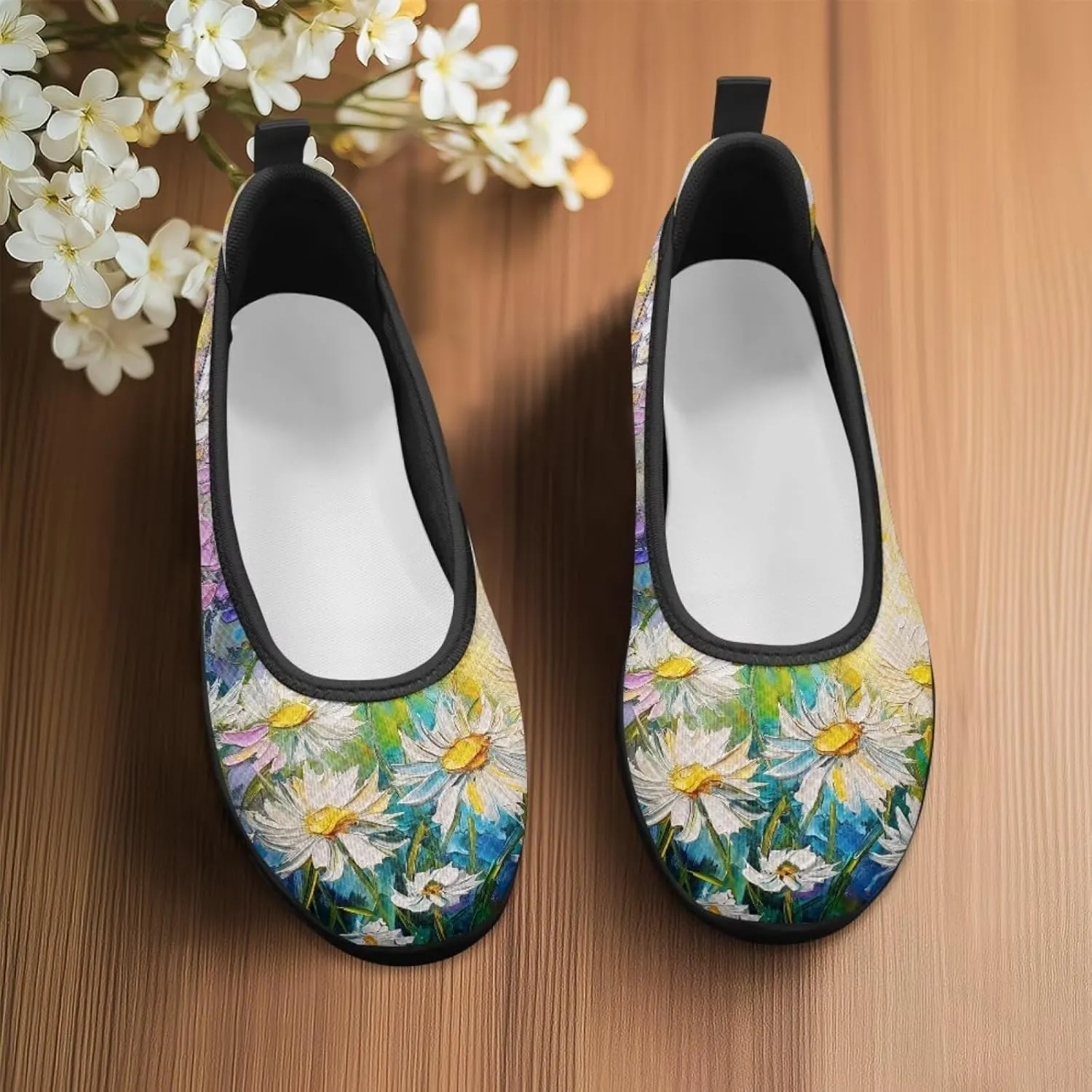 Various Floral Print Women's Flats Round Toe Ballet Loafers Lightweight Mesh Breathable Casual Sneakers Work & Travel