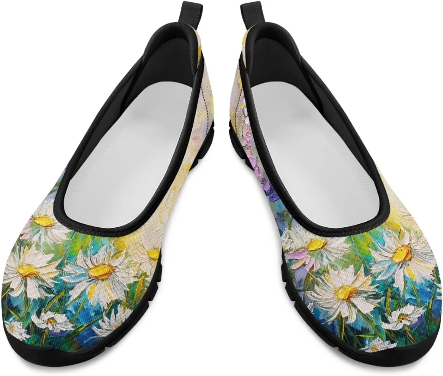 Various Floral Print Women's Flats Round Toe Ballet Loafers Lightweight Mesh Breathable Casual Sneakers Work & Travel