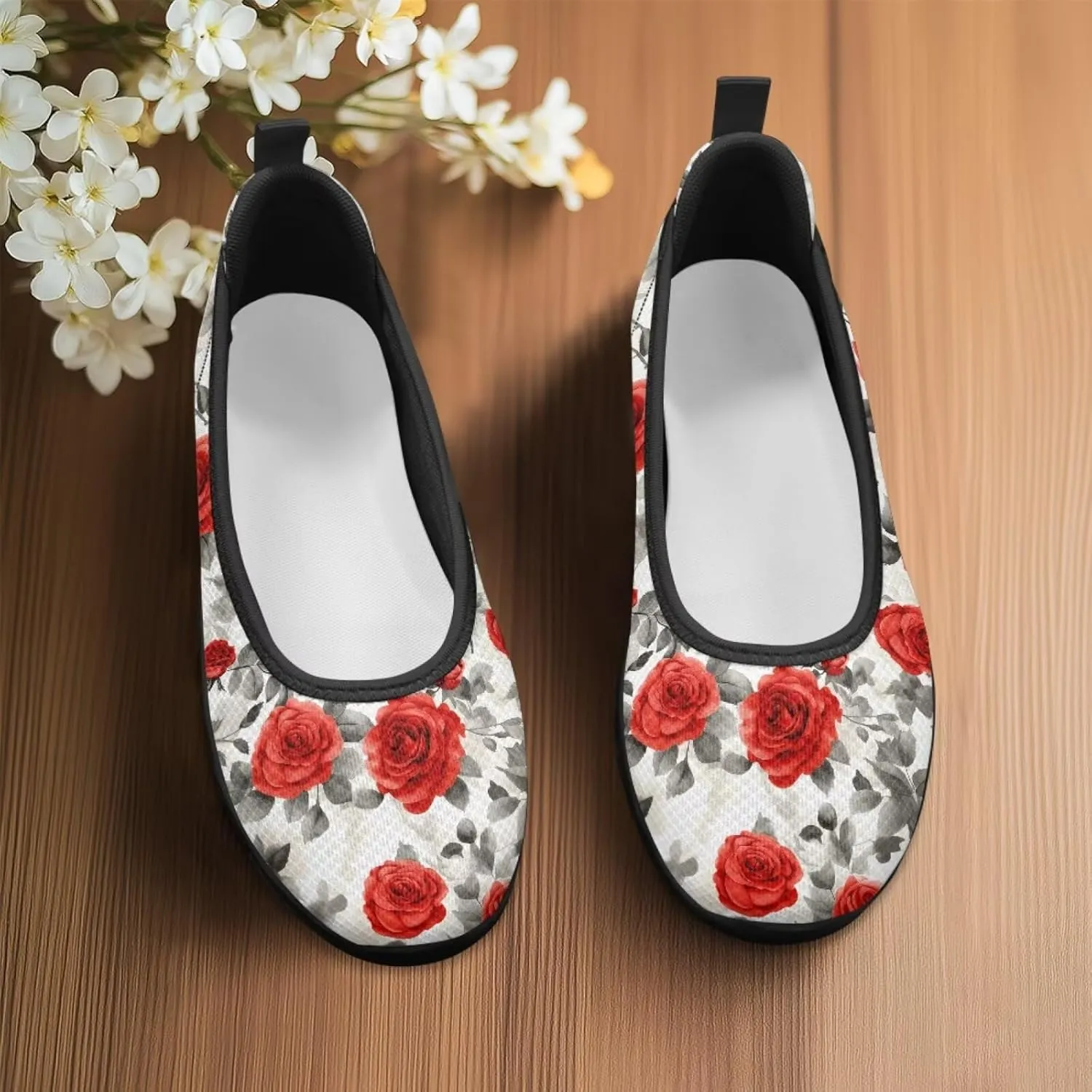 Various Floral Print Women's Flats Round Toe Ballet Loafers Lightweight Mesh Breathable Casual Sneakers Work & Travel
