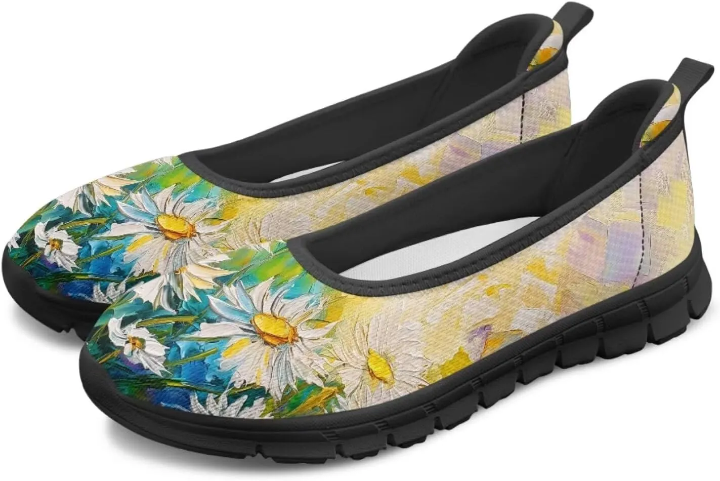 Various Floral Print Women's Flats Round Toe Ballet Loafers Lightweight Mesh Breathable Casual Sneakers Work & Travel
