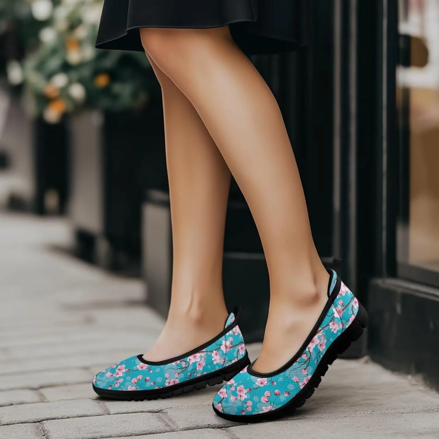 Various Floral Print Women's Flats Round Toe Ballet Loafers Lightweight Mesh Breathable Casual Sneakers Work & Travel
