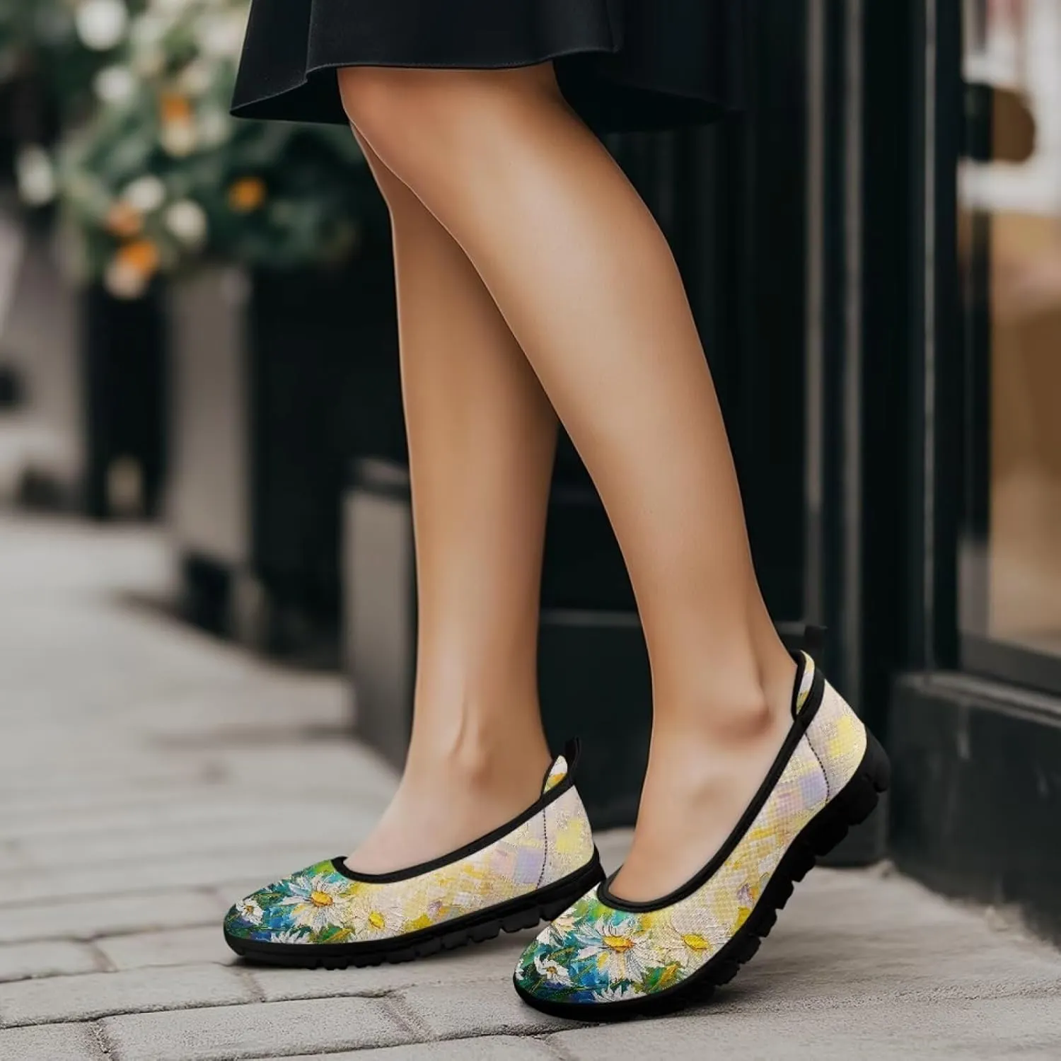 Various Floral Print Women's Flats Round Toe Ballet Loafers Lightweight Mesh Breathable Casual Sneakers Work & Travel