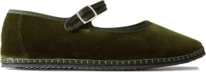 Velvet Ballet Flats for Women Cute Suede Round Toe Slip On Mary Jane Flats Casual Comfortable Ballerina Shoes