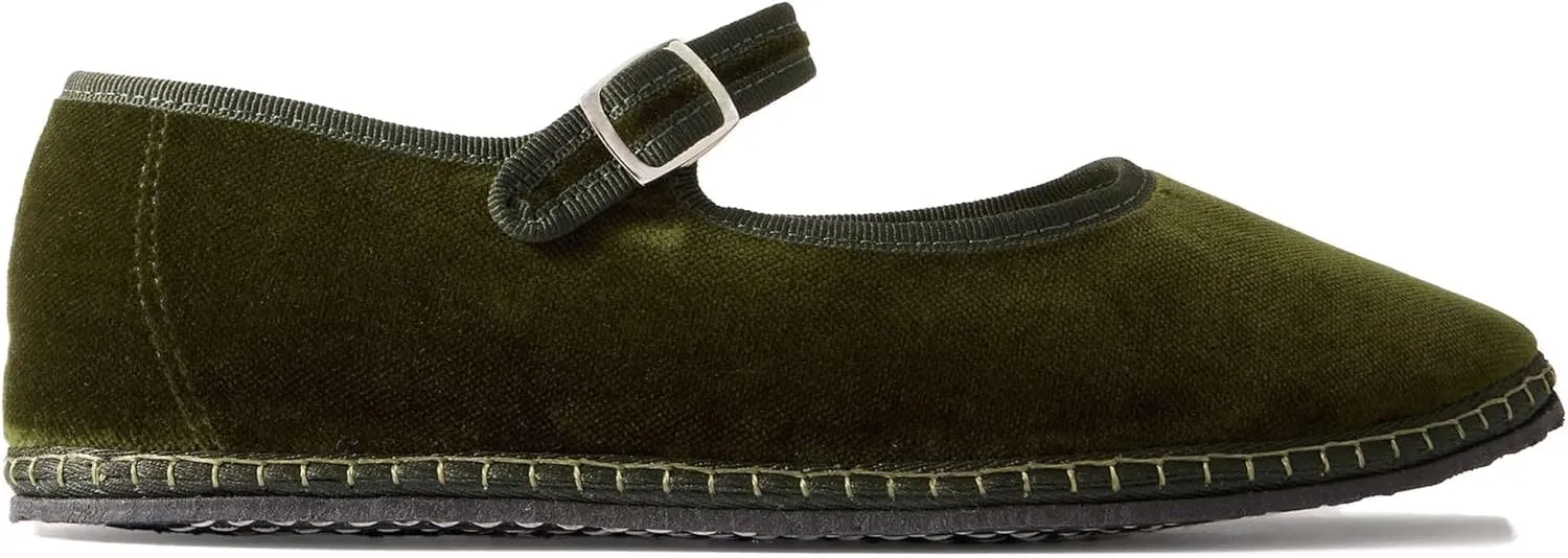 Velvet Ballet Flats for Women Cute Suede Round Toe Slip On Mary Jane Flats Casual Comfortable Ballerina Shoes
