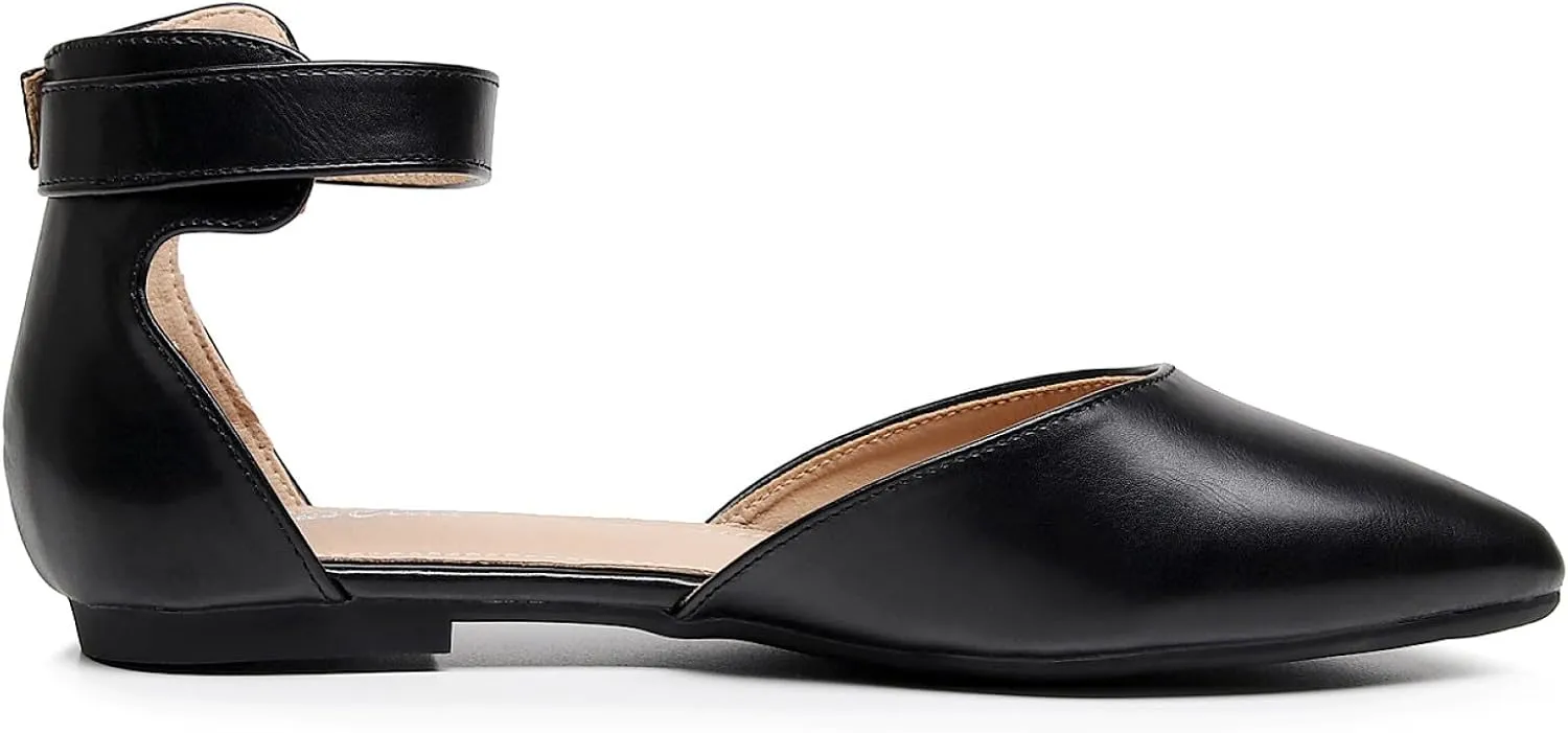 VenusCelia Women's D'Orsay Strap Flat Shoe