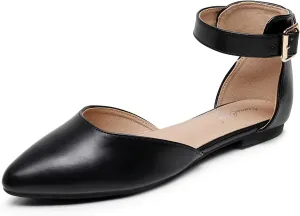 VenusCelia Women's D'Orsay Strap Flat Shoe