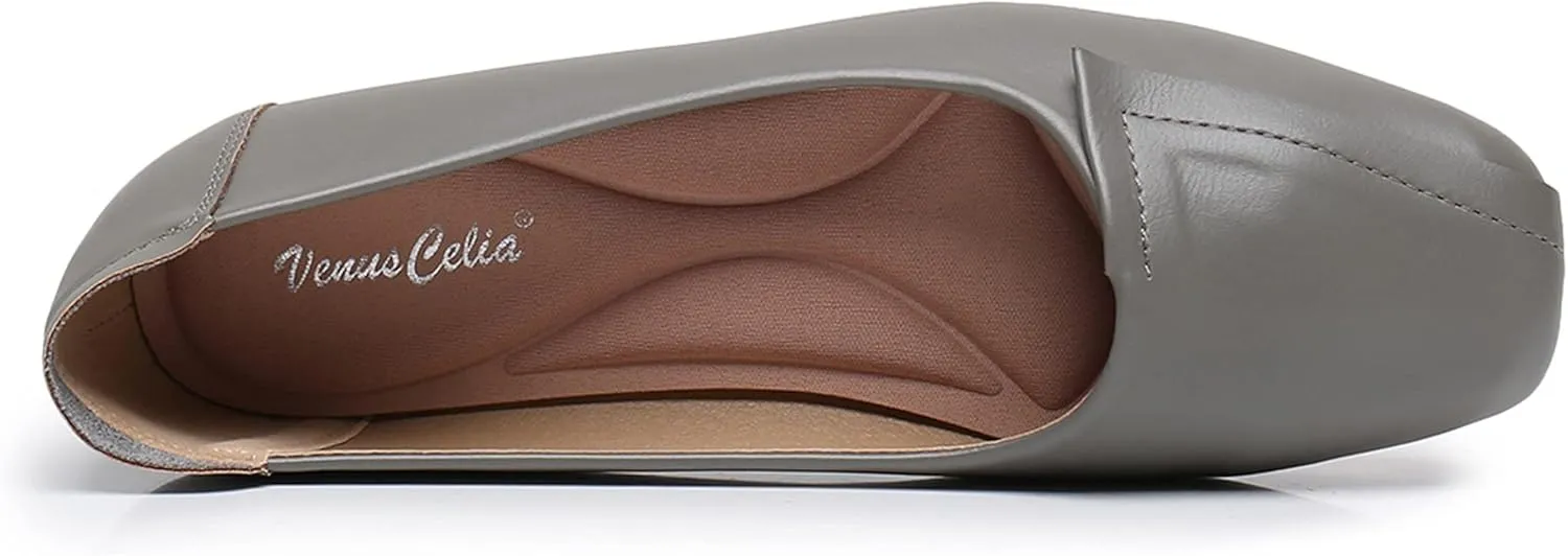 VenusCelia Women's Plain Dance Flat Shoe