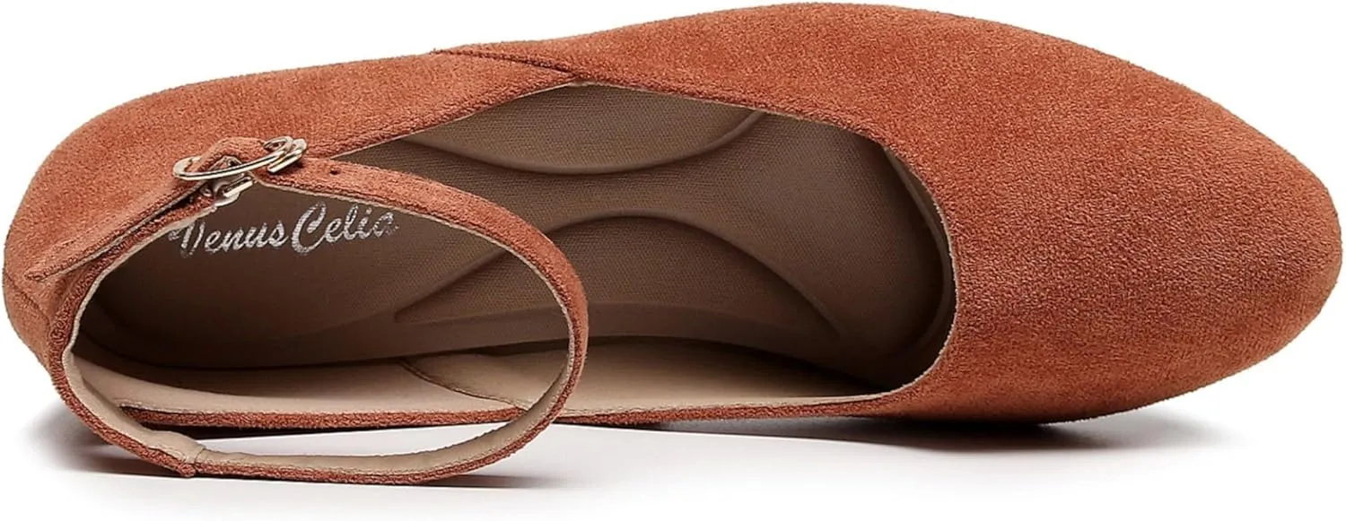 VenusCelia Women's Serenity Strap Flats Shoe