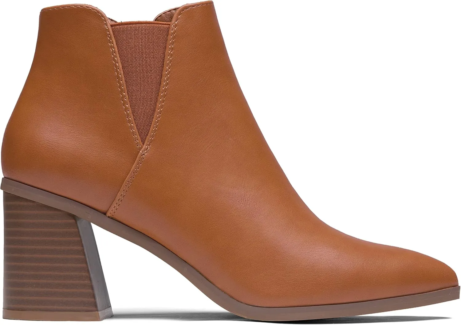 Vepose Women's 9631 Ankle Booties Pointed Toe, Block Chunky Heel Boots with Side Zipper