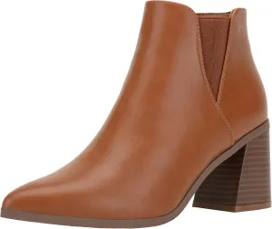 Vepose Women's 9631 Ankle Booties Pointed Toe, Block Chunky Heel Boots with Side Zipper