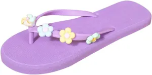 Verdusa Women's Vacation Floral T Strap Thong Sandals Summer Open Toe Flat Flip Flops
