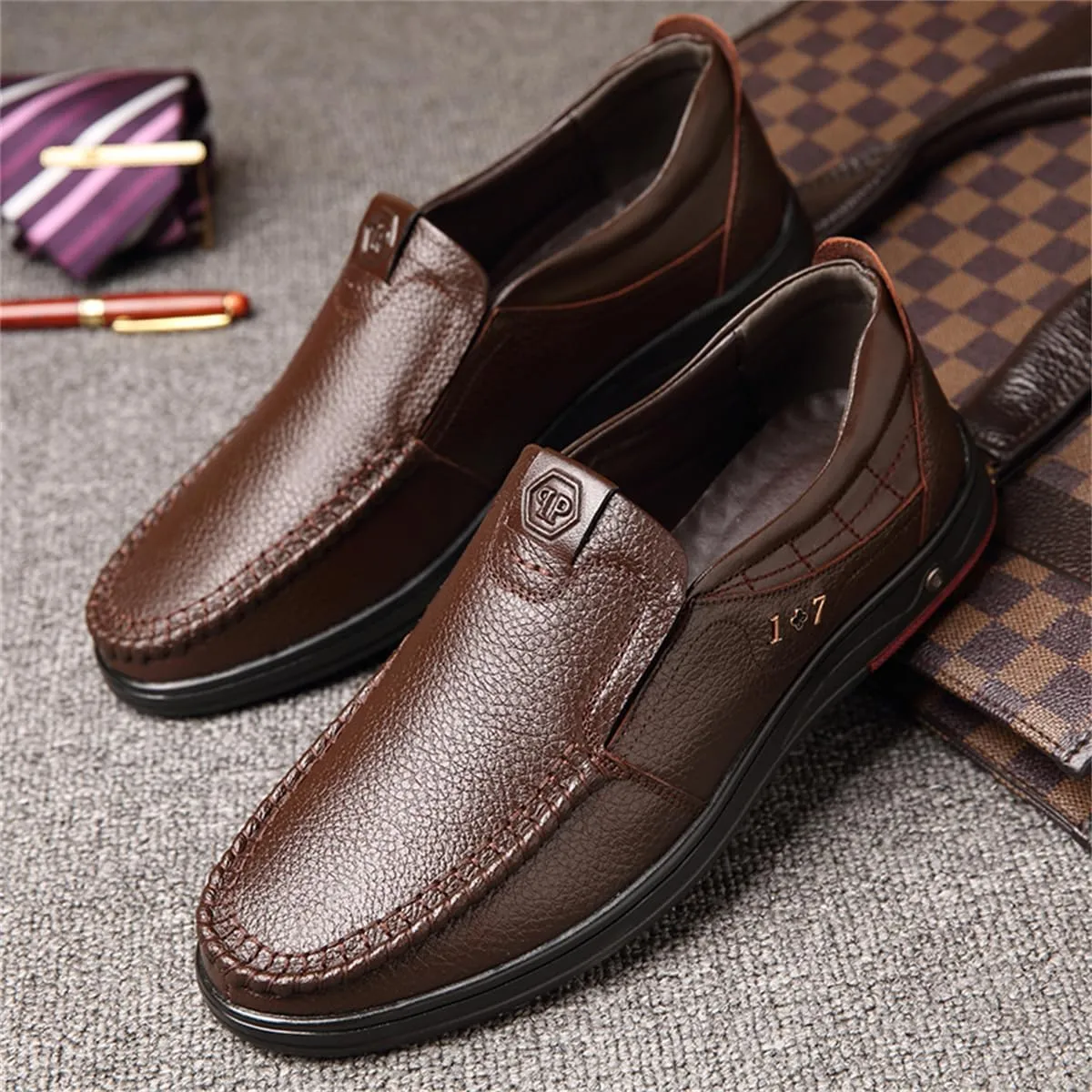 Veslesth Men Business Working Office Shoes Leather Walking Casual Driving Loafers Oxfords Male Luxury Party Fashion Formal Sneakers Comfort Dress Outdoor Working Walking