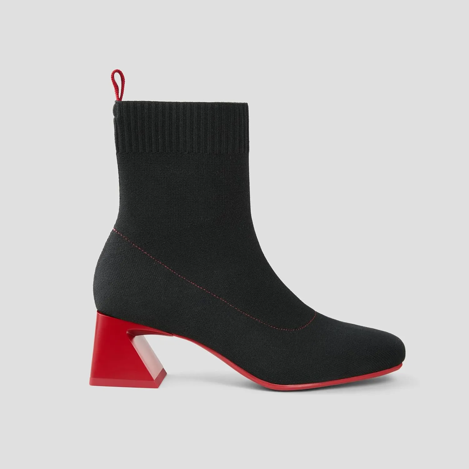VIVAIA Regina Pro Women's High Heels Ankle Boots Slip on Square Toe Ankle Booties 2.2'' Mid-High Chunky Heel Booties Lady Dress Short Winter Fall Boots
