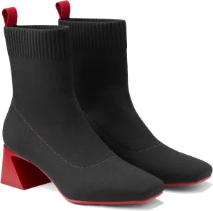 VIVAIA Regina Pro Women's High Heels Ankle Boots Slip on Square Toe Ankle Booties 2.2'' Mid-High Chunky Heel Booties Lady Dress Short Winter Fall Boots