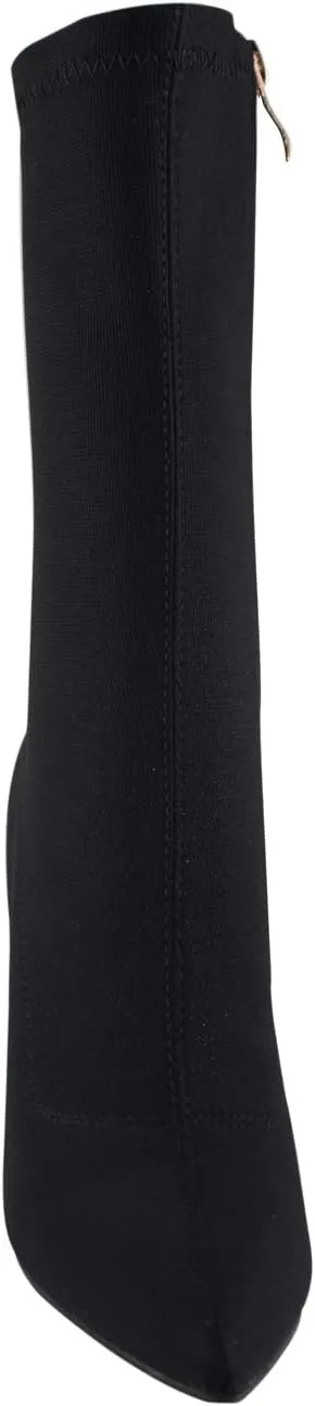 vivianly Stretch Pointed Toe Sock Booties Mid-Calf Ankle Boot Stiletto Heel Boots for Women