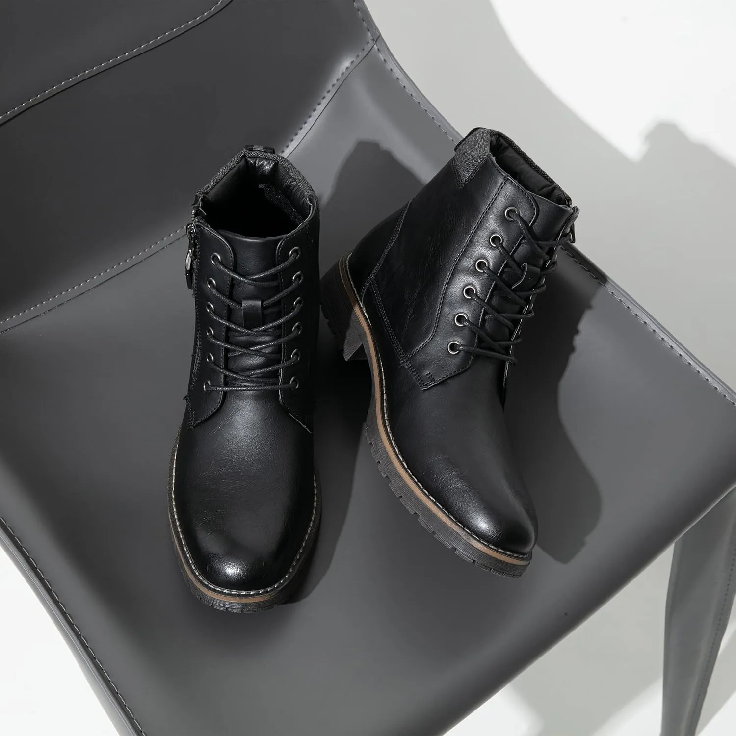 Vostey Men's Boots Boots for Men Casual Boots Motorcycle Combat Ankle Dress Boots Mens