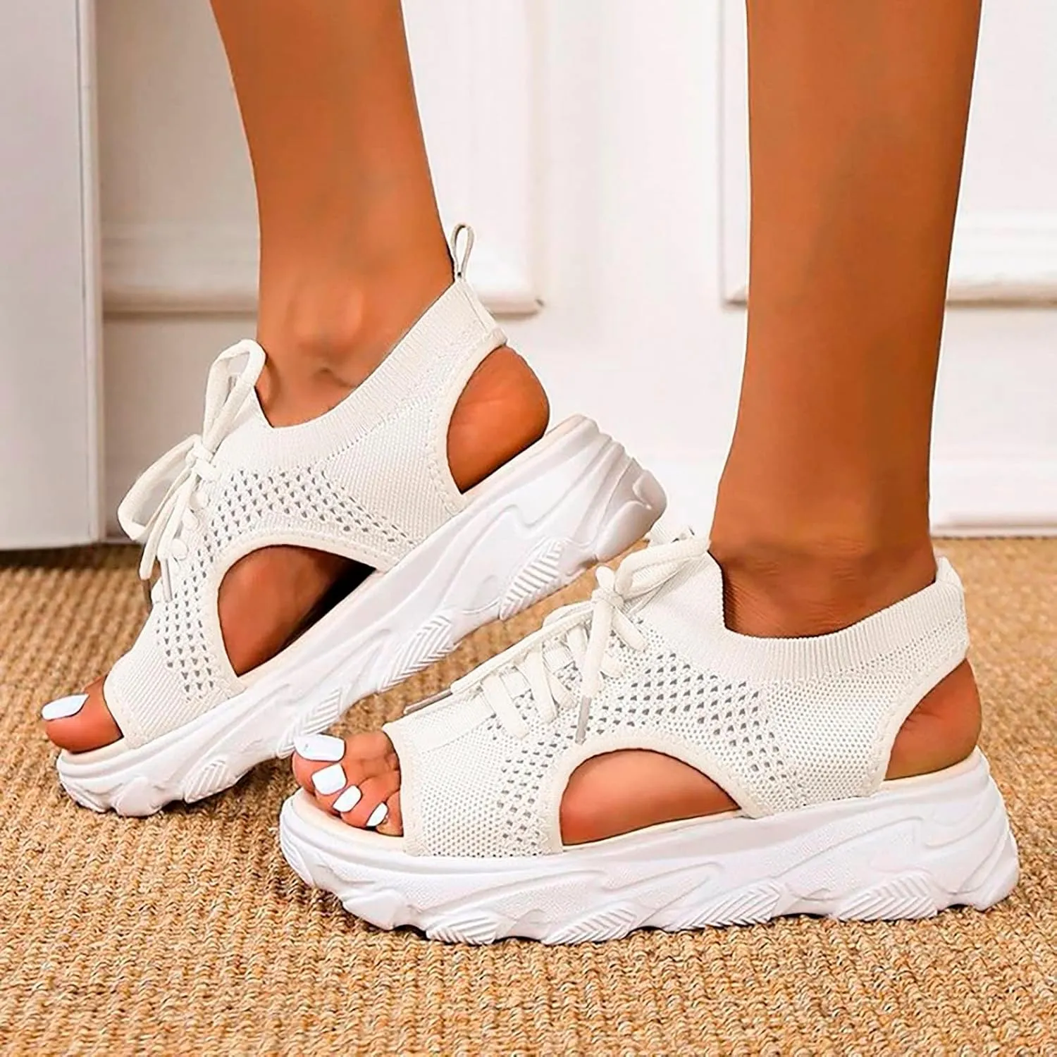 Wedge Orthopedic Sandals for Women Comfortable Open Toe Walking Sandals Ankle Strap Wide Width Platform Wedge